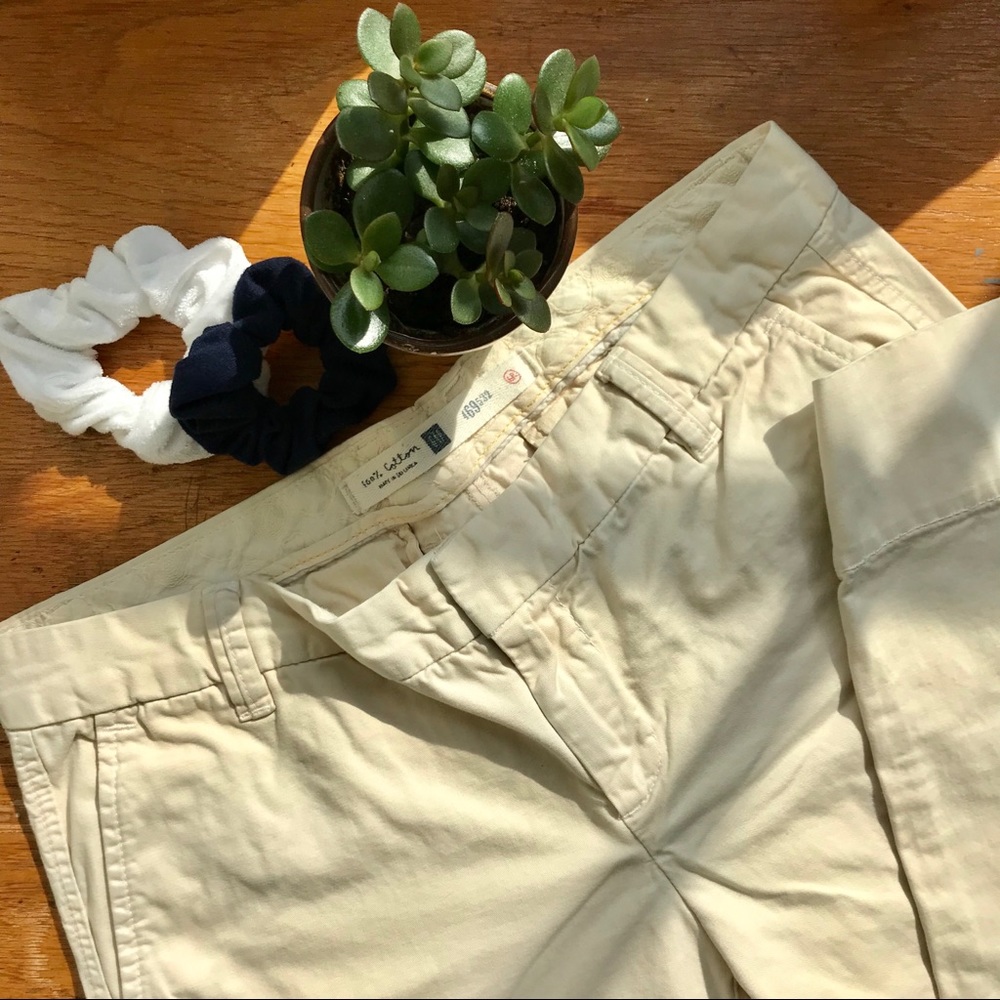 GAP Beige Lemon Grass Crop Pants